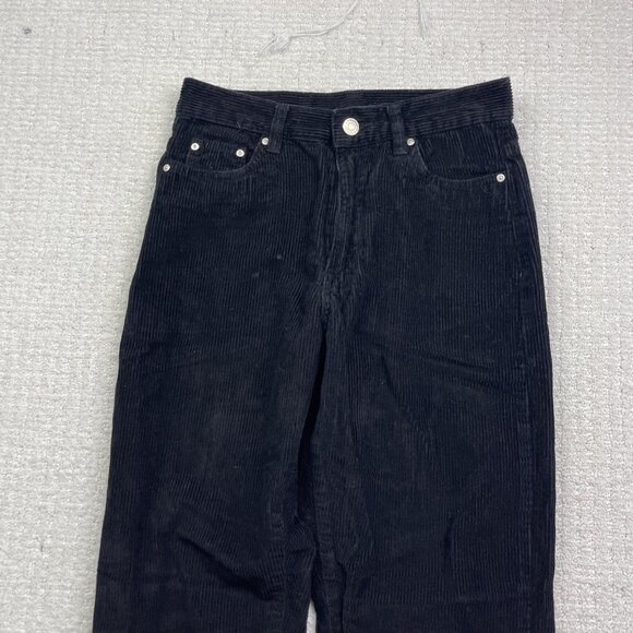 Y2K Refuge Denim Mom Black Corduroy Pants Women Sz XS Skater Punk Goth Baggy - Picture 2 of 9